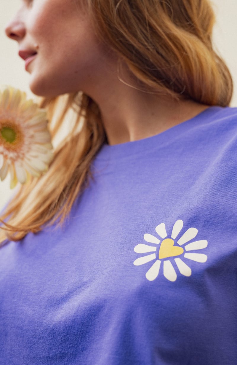 Camiseta Oversize con Estampado Floral